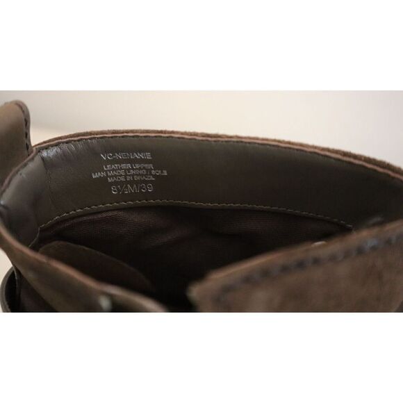 Vince Camuto Women's Sz 39 US 8.5M Taupe Nenanie Leather Suede Booties - Picture 8 of 9